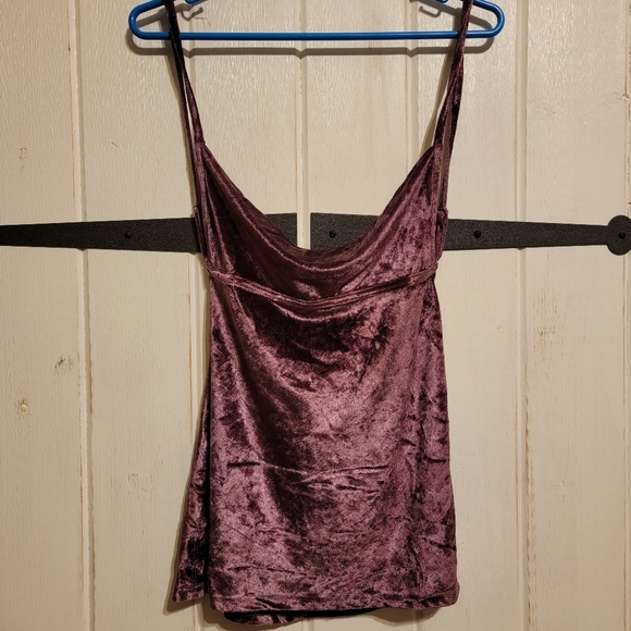 NWT Free People All Night Velvet Tunic Top Purple Fig Jam Cami Size XS - Picture 2 of 6
